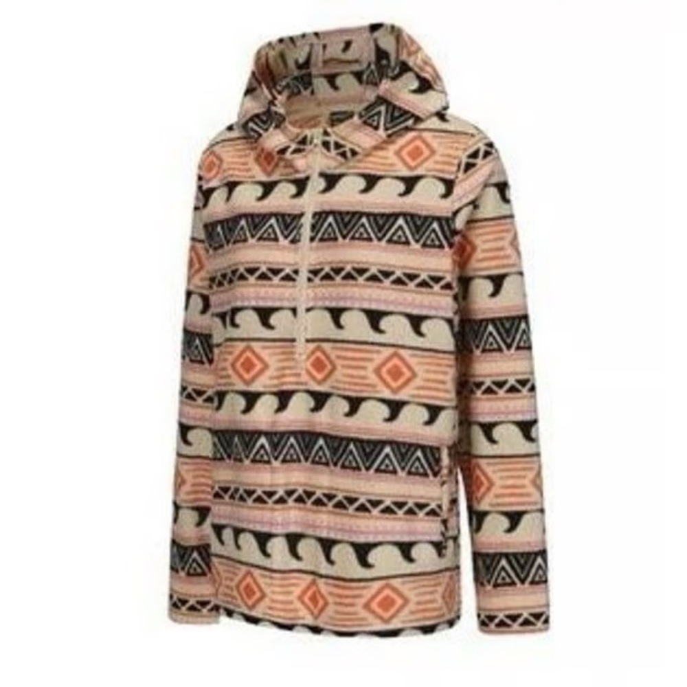 O'Neill Gelert Geometric Patterned 1/4 Zip-Up fleece Hoodie